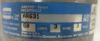 Crouse-Hinds AR631 M3 Arktite Series Receptacle 60 Am p 600 Vac 3 Wire 3 Pole (GA0197-1)