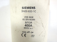 Siemens 3NE9 632-1C SITOR 400A 2500V Fuse VDE 0636 400 Amp Link 3NE9632-1C (DW2262-2)