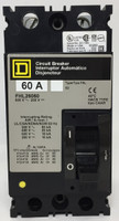 Square D FHL26060 60A Circuit Breaker 2 Pole 480/600V Type FAL 60 Amp 2P HACR (EM4071-1)