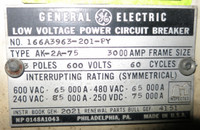 General Electric AK-2A-75 3000A w Satin American Corp LSG Trip EO Air Breaker GE (GA0495-1)