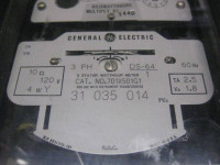 General Electric 3 Stator Watthour Meter 3PH 701X501G1 GE Watt Hour Meter 701X (EBI2050-1)