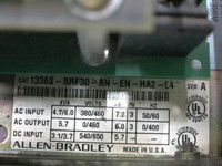 Allen Bradley 1336S-BRF30-AN-EN-HA2-L4 Ser A 3HP 460V VS AC Drive AB 3 HP (DW3617-1)