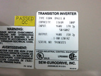 Sew Eurodrive B4611.0 10 HP MovitrAC AC VS Motor Drive 460V Transistor Inverter (DW3698-1)