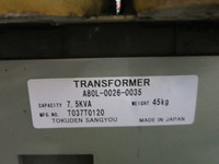 Fanuc A80L-0026-0035 7.5 kVA Control Transformer 575/480V - 240V 480 240 7.5kVA (DW3804-5)