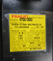 Fanuc am30/3000 A06B-0166-B675#0016 AC Servo Motor A06B0166B675#0016 2000 RPM (GA0876-1)