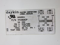 Daykin TF250EP 250 VA Transformer 240/480 - 120/240 V 1PH 0.25 kVA 250VA 240x480 (DW4155-2)