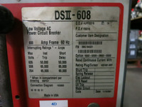 Cutler Hammer DSII-608 400/400A Power Breaker MO LS Digitrip RMS 400 Amp DSII608 (DW4329-5)