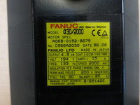 Fanuc A06B-0152-BB675 AC Servo Motor a30/2000 194V 4.5kW 15A 2000 RPM 133 Hz 3PH (DW4407-1)