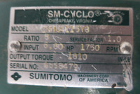 Sumitomo SM-Cyclo Reducer CNHJ4115Y8 Ratio 8 Gear Drive 6.80HP 1750 RPM RMG 2 (GA1087-1)