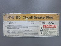 ITE BJC3400 400A 600V BD Circuit Breaker Bus Plug 3PH 3W 400 Amp JXD63B400 Gould (DW4470-1)