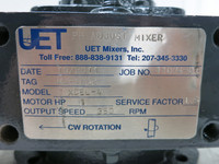 UET XCEL-4 PH Adjust Mixer Gearbox 1 HP 350 RPM MX-1002 1.5 SF (DW4489-1)