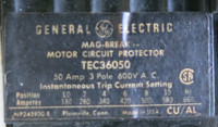 GE 8000 Size 3 Starter 50A Breaker 30" MCC Bucket TECL CR306E0 50 Amp (BJ0105-4)