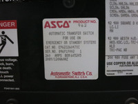 ASCO E962326047XC 260A 208V Automatic Transfer Switch Bypass Isolation 260 Amp (DW5159-2)