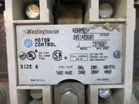 Westinghouse A200M6CX Size 6 Motor Contactor 2051A93G03 480V Coil A200M6-CX (DW5223-1)