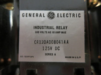 NEW GE CR120AD08041AA Relay 10A 300V w/ 125 VDC Coil NIB (DW5321-3)