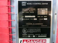 Square D Model 6 800/300 Amp MCC Motor Control Center 2x Section 480V 800A 300A (DW5425-1)
