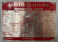 GE 500 kVA 12000 to 480Y/277 9T26G3002 3PH Distribution Center Transformer 12470 (PM3218-1)