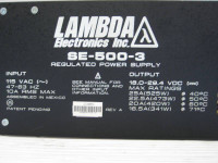 LAMBDA SE-500-3 115V 10A Regulated Power Supply SE5003 (EBI2669-4)