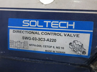 NEW Soltech SWG-03-3C3-A220 Directional Control Valve Solenoid Operated (DW5591-1)