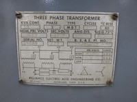 Reliance 13 kVA 460 Delta to 230Y/133 V MBT 3PH Dry Type Transformer (DW5663-1)