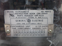GE 12IFC66BD1A Long Time Overcurrent Relay Type IFC 60Hz Instantaneous 6-150 Amp (DW5871-1)