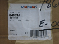 NEW Mersen 64033J 400A 600V Fuse Block 3P Class J 400 Amp 64033-J Fuseholder (DW6222-1)