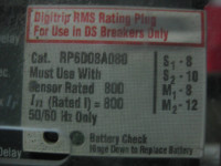 Cutler-Hammer DS II-508 800A w 800A RP LSI Digitrip Breaker Westinghouse DSII 2 (EBI0857-1)