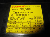 Fanuc A06B-0357-B756 2000 RPM AC Servo Motor 30F/2000 3P8P 148V A06B0357B756 (EBI1331-5)