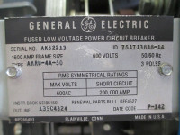 General Electric AKRU-4A-50 1600 Amp MO Breaker LS ECS Trip AKR-U4A50 GE 1200A (EBI2138-6)