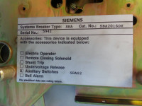 Siemens SBA2016 1600 Amp LSI Circuit Breaker w 1600A Rating Plug Drawout SBA SB (EM0087-1)