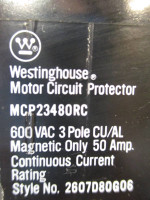 Westinghouse Type W Size 2 Starter 50 Amp 12" Breaker MCC MCCB Bucket Sz 2 50A (TK0169-3)