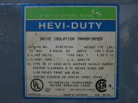 Hevi Duty 14 KVA 460 to 460Y/266 3PH Drive Isolation Transformer DT651H14S 14kVA (PM0661-7)