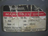 Westinghouse Breaker HFA HFA3190M 25Amp A 25A Amp 25 (EBI5002-1)