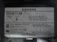 Siemens 3TC48-17-0B 75 Amp 2 Pole DC Contactor 600V DC 120V Coil 45 HP 2POL (TK0565-11)