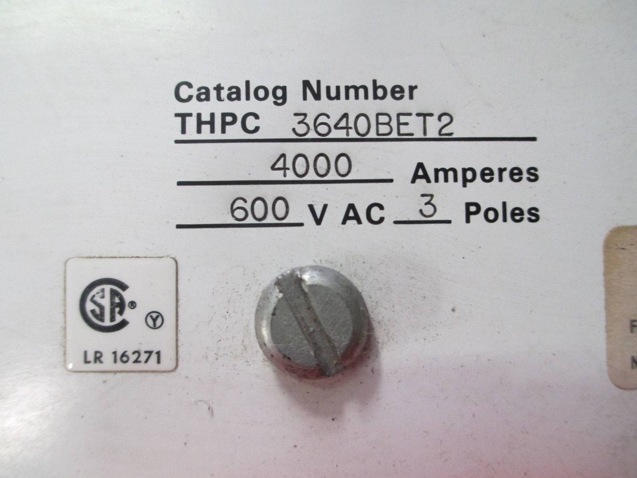 GE THPC3640BET2 4000 Amp THPC High Pressure Contact Switch HPC THPC3640