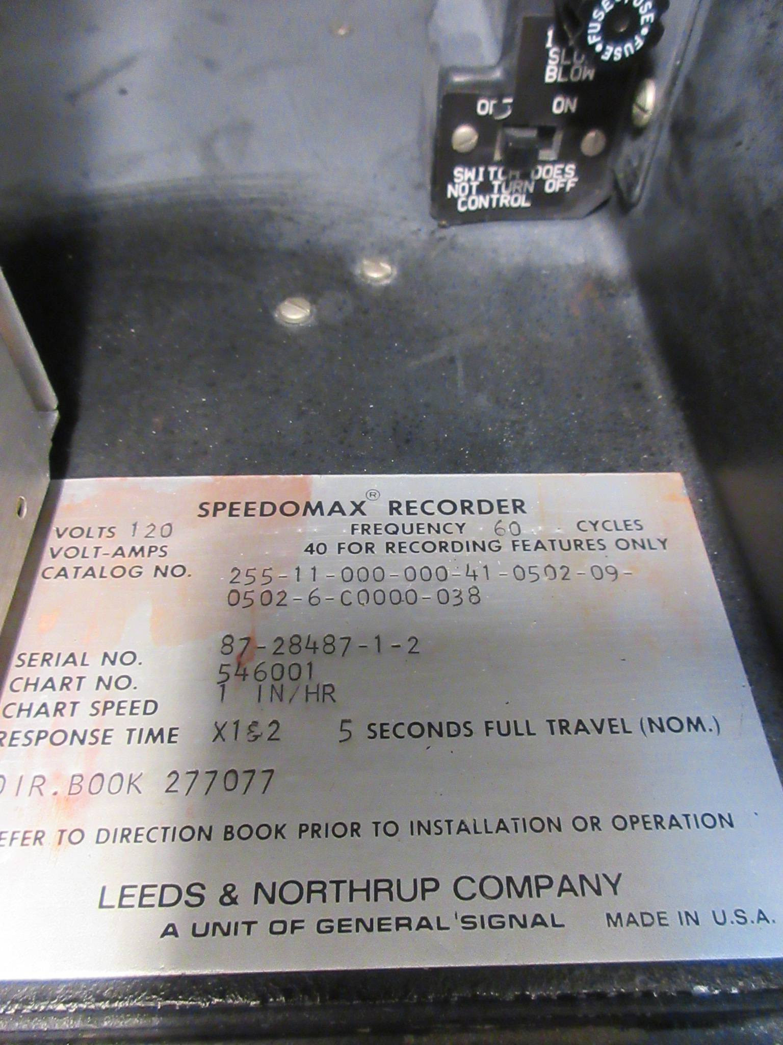 Leeds & Northrup Speedomax 250 Chart Recorder 255-11-000-000-41 