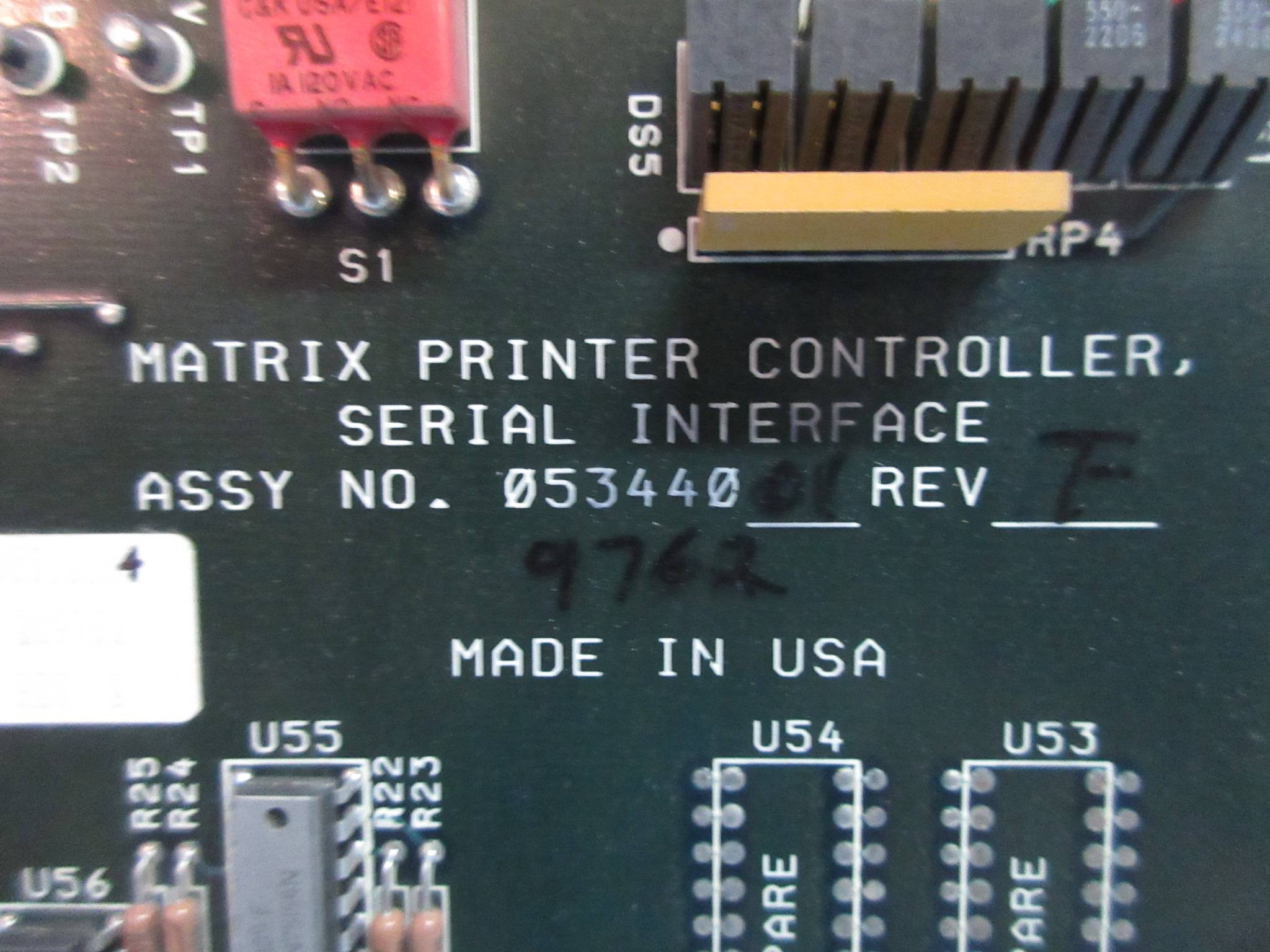 Measurex 05344001 Rev F Matrix Printer Controller Serial Interface ...