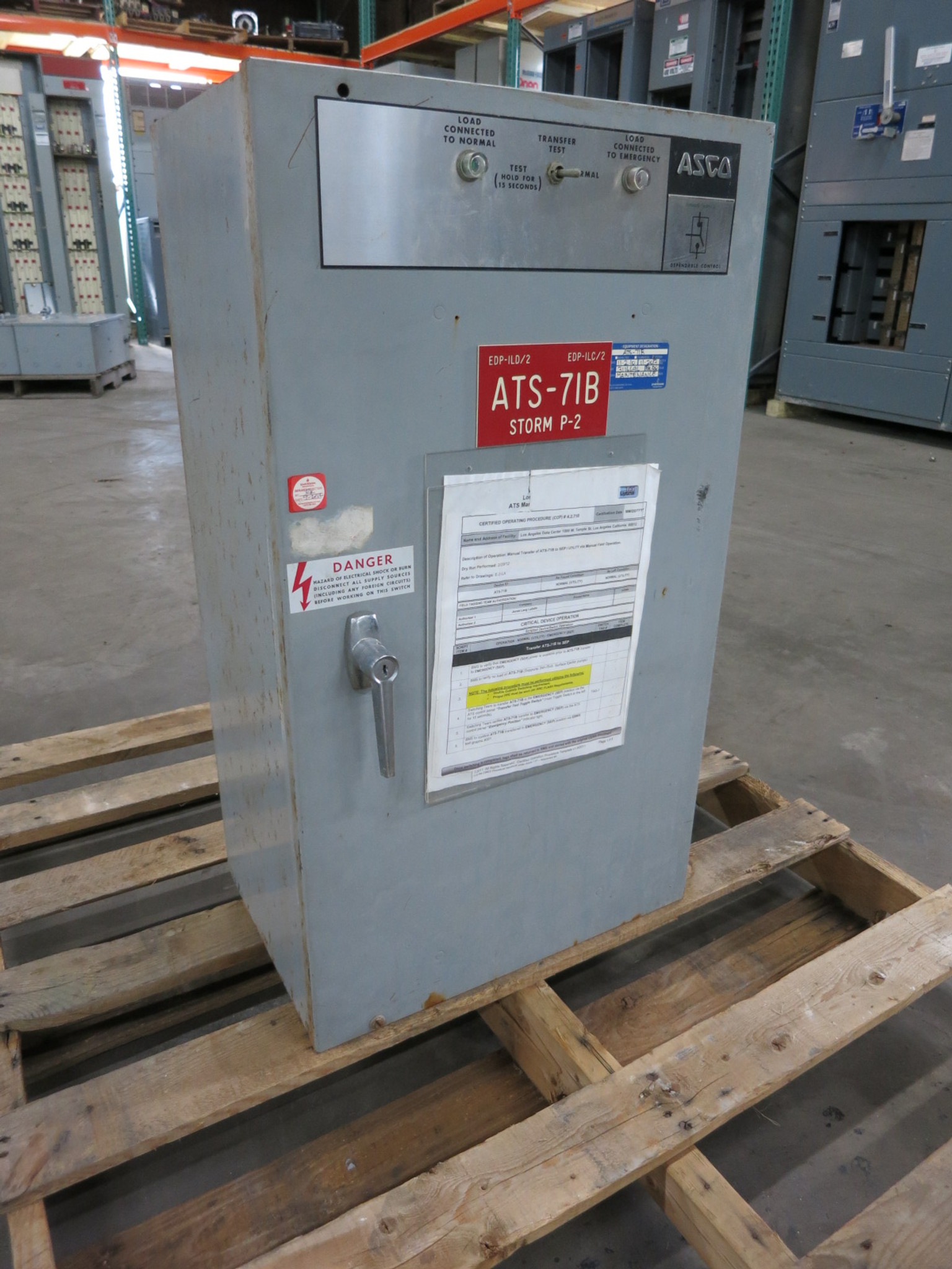 ASCO 94033097X 30A 480V Automatic Transfer Switch 3PH Bulletin 940 30 Amp  ATS 3W (DW1034-3)