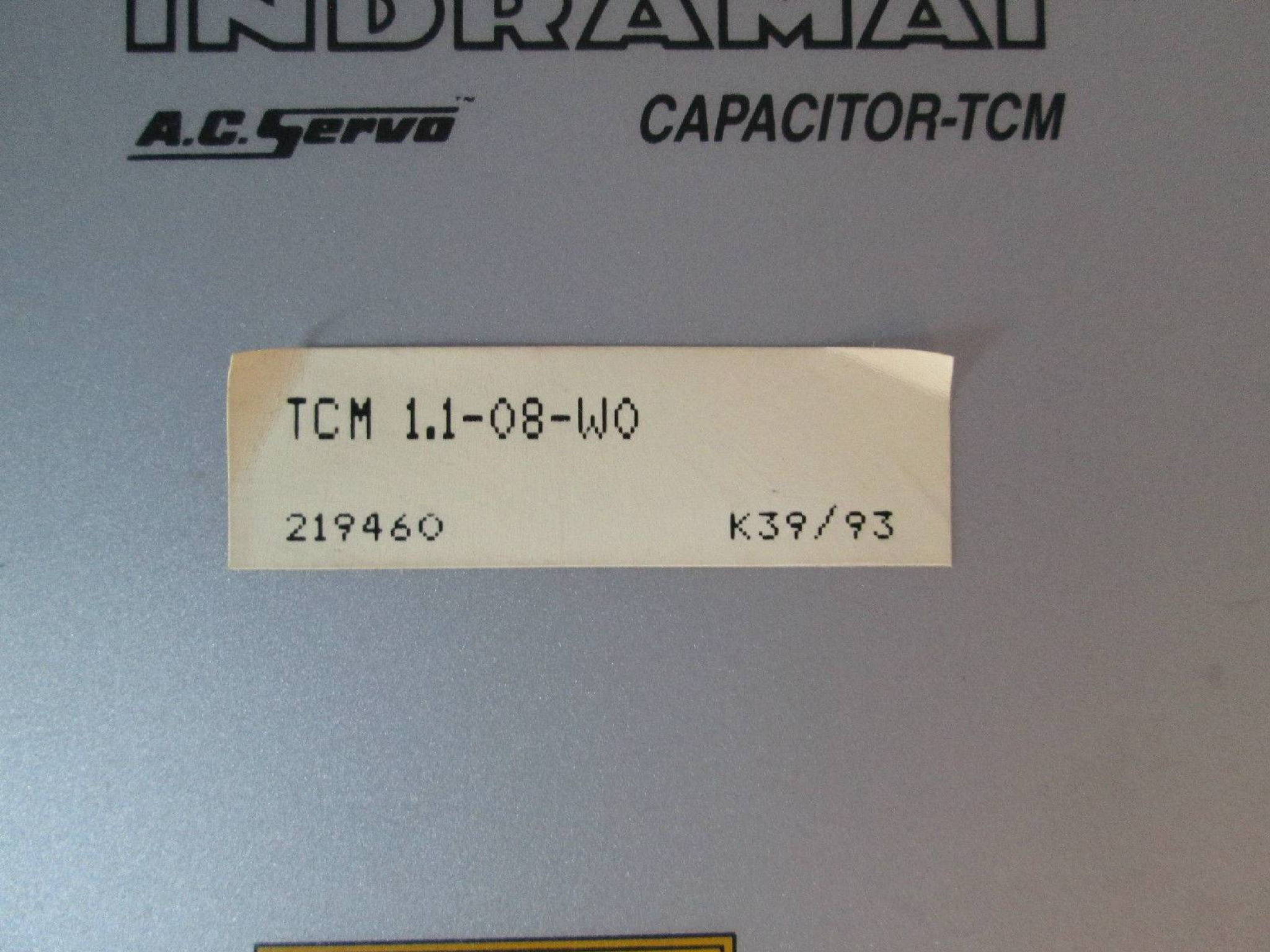 Indramat AC Servo CapacitorTCM TCM 1.108W0 219460 K39/93 PLC