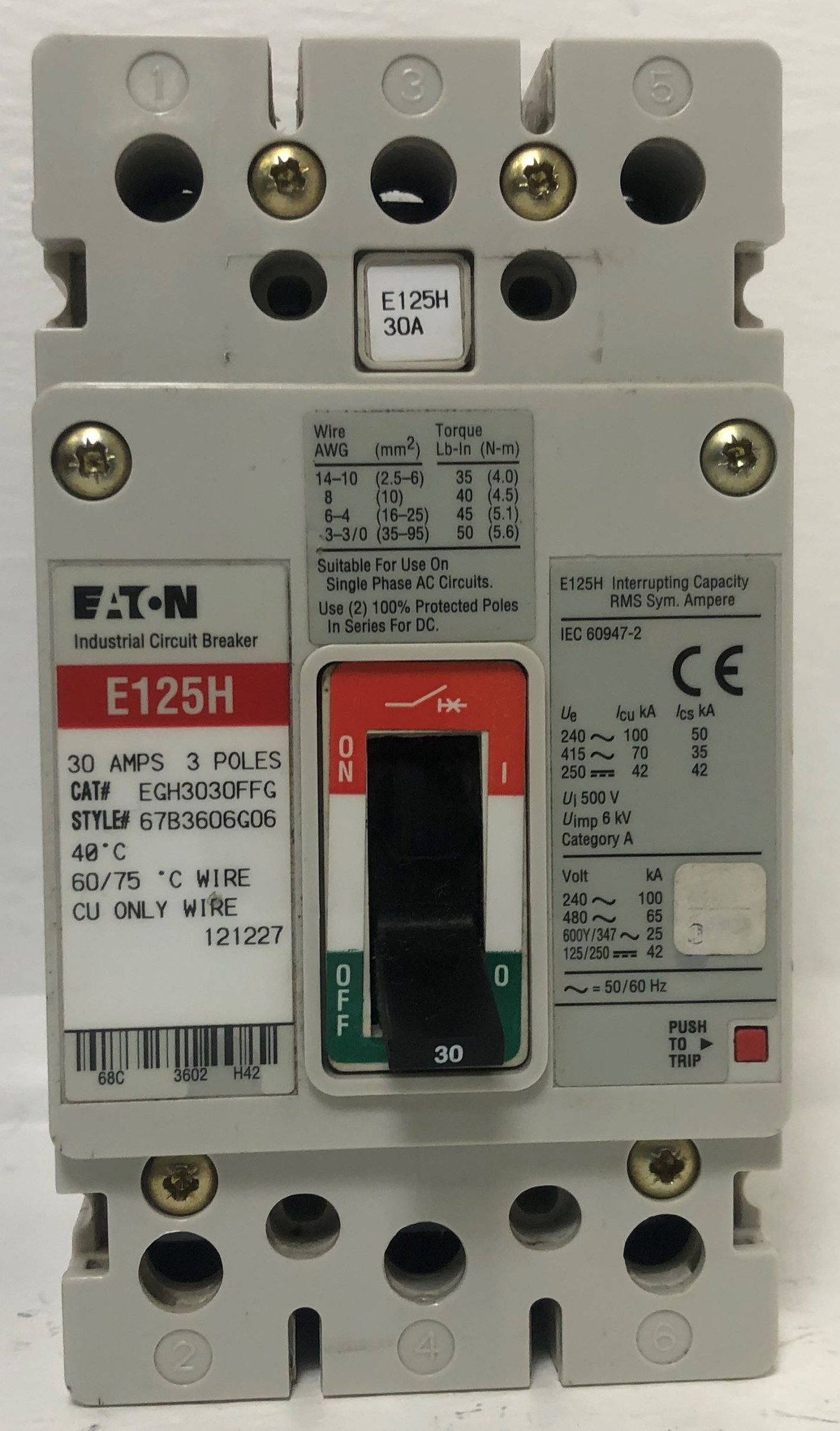 30A 415V AC HOUSE SERVICE 30LR85 EATON ELECTRIC cartouche ..