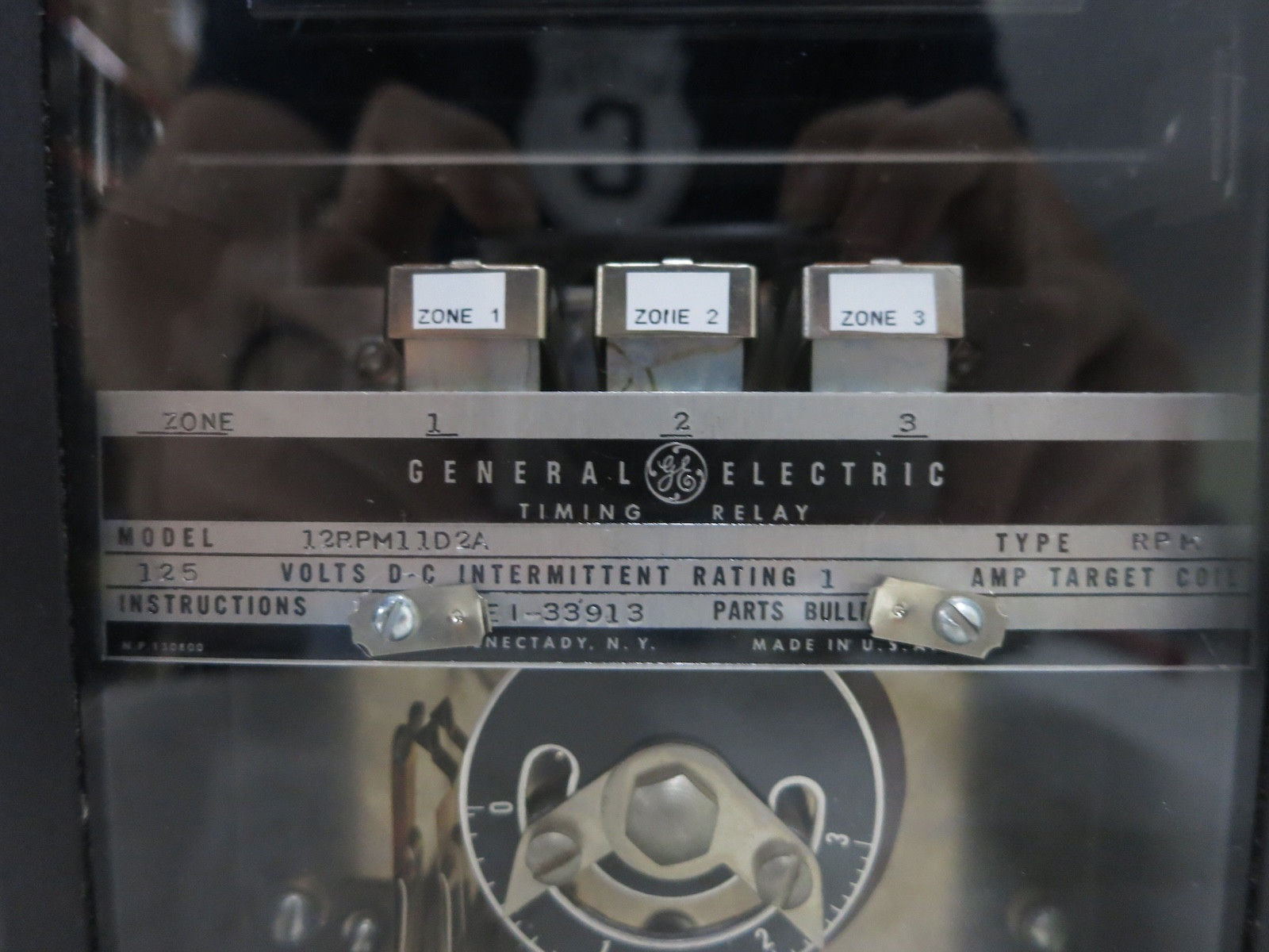 GE 12RPM11D2A Timing Relay Type RPM 125 VDC 1A General Electric (DW4077 ...