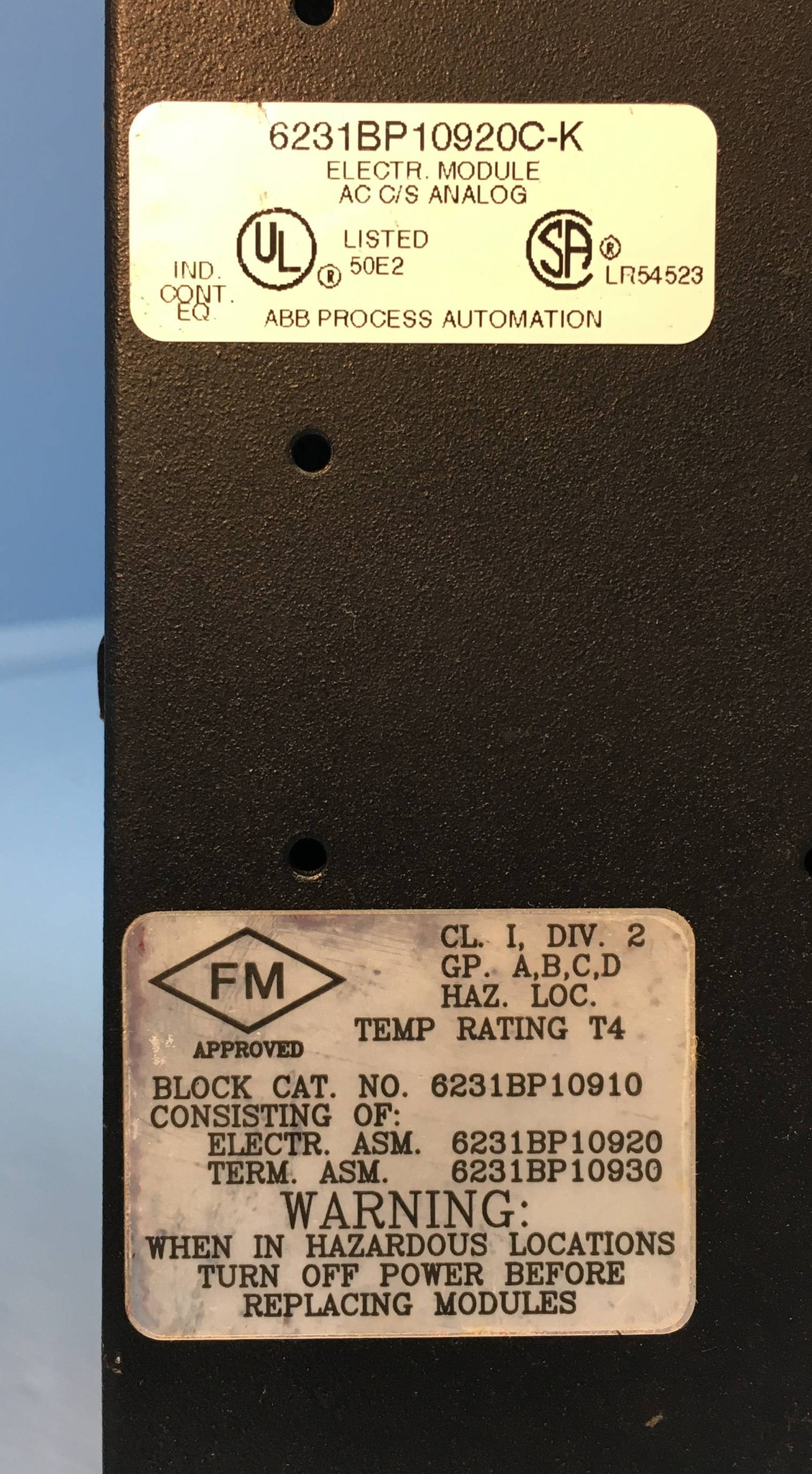 ABB Taylor MOD 300 6231BP10920C-K Current Source Analog In/Out PLC