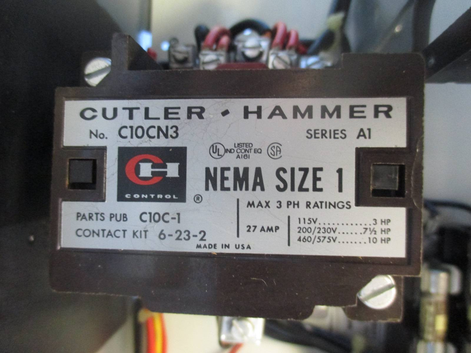 Démarreur Moteur Cutler Hammer F10 Unitrol 15A, Taille 1, Bucket MCC - Occasion, Origine USA, Pour Industrie