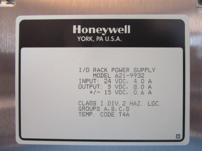 Honeywell 621-9932 I/O Rack Power Supply Module PLC 6219932 PS (NP1145-1)