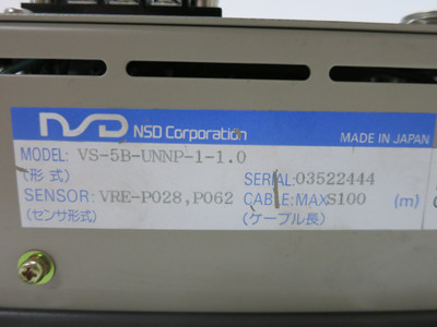 NSD Corporation VS5B VS-5B-UNNP-1-1.0 Controller Unit Sensor 240V VRE-P028 P062 (EM1380-2)