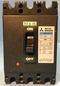 Mitsubishi MB100-S 90A Motor Circuit Breaker MB100S 3 Pole 460 VAC 90 Amp (EM1660-3)