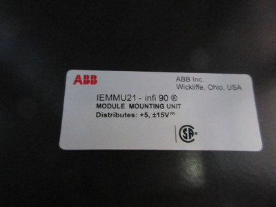ABB IEMMU21 Rev. J infi-90 Module Mounting Unit Chassis Rack Bailey Symphony (TK2323-9)