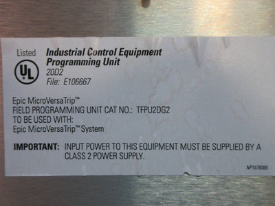 General Electric TFPU2DG2 GE Field Programming Unit Epic MicroVersa Trip (TK2415-1)