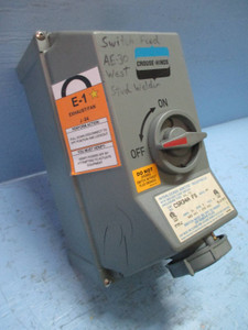 Crouse-Hinds CSR34A-FS Interlocked Arktite Receptacle 30 Amp 600V 3 Wire 4 Pole (TK2005-1)
