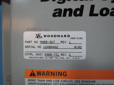 Woodward 9905-367 Digital Synchronizer and Load Control Relay 9905367 Rev L 731 (NP1555-1)